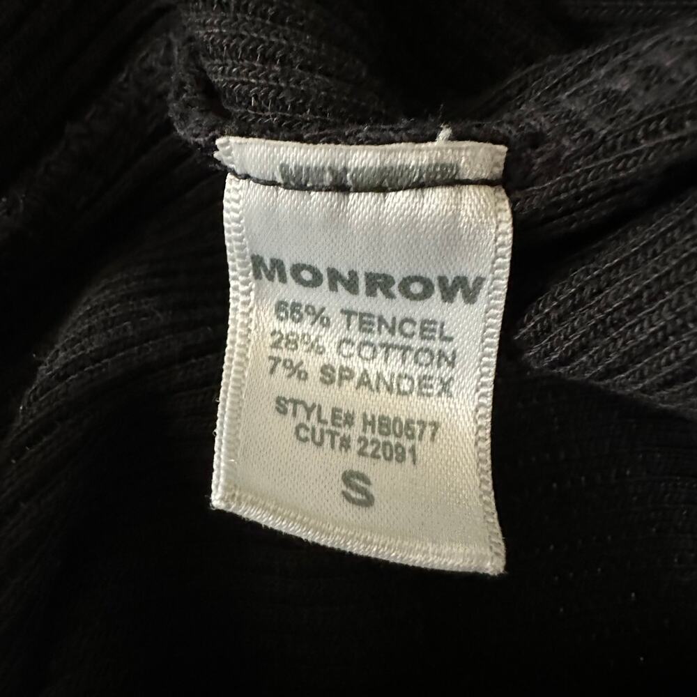 Monrow Lounge Flare Pants Ribbed Knit Black Size Small - Picture 7 of 8